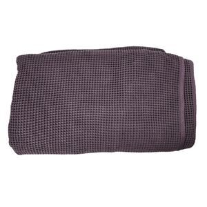 Boll & Branch Plum Purple Full/Queen 100% Organic Cotton Waffle Knit Bed Blanket